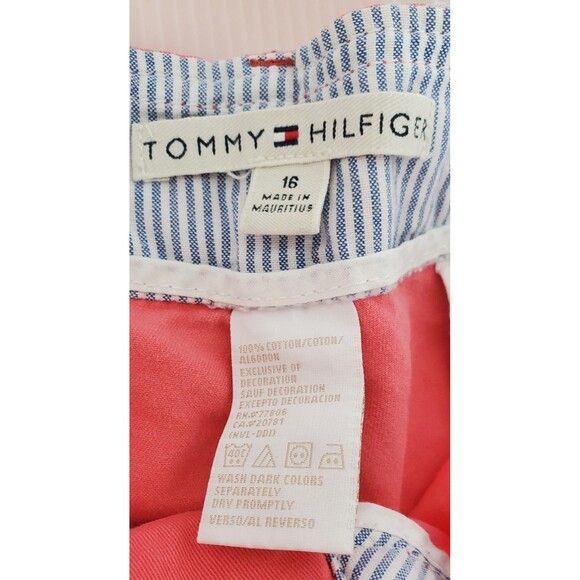 Tommy Hilfiger Shorts Womens Size 16 Coral Pink Chino Mid Rise Khaki VTG Y2K - Picture 3 of 12